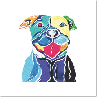 Smiling Happy Pitbull Posters and Art